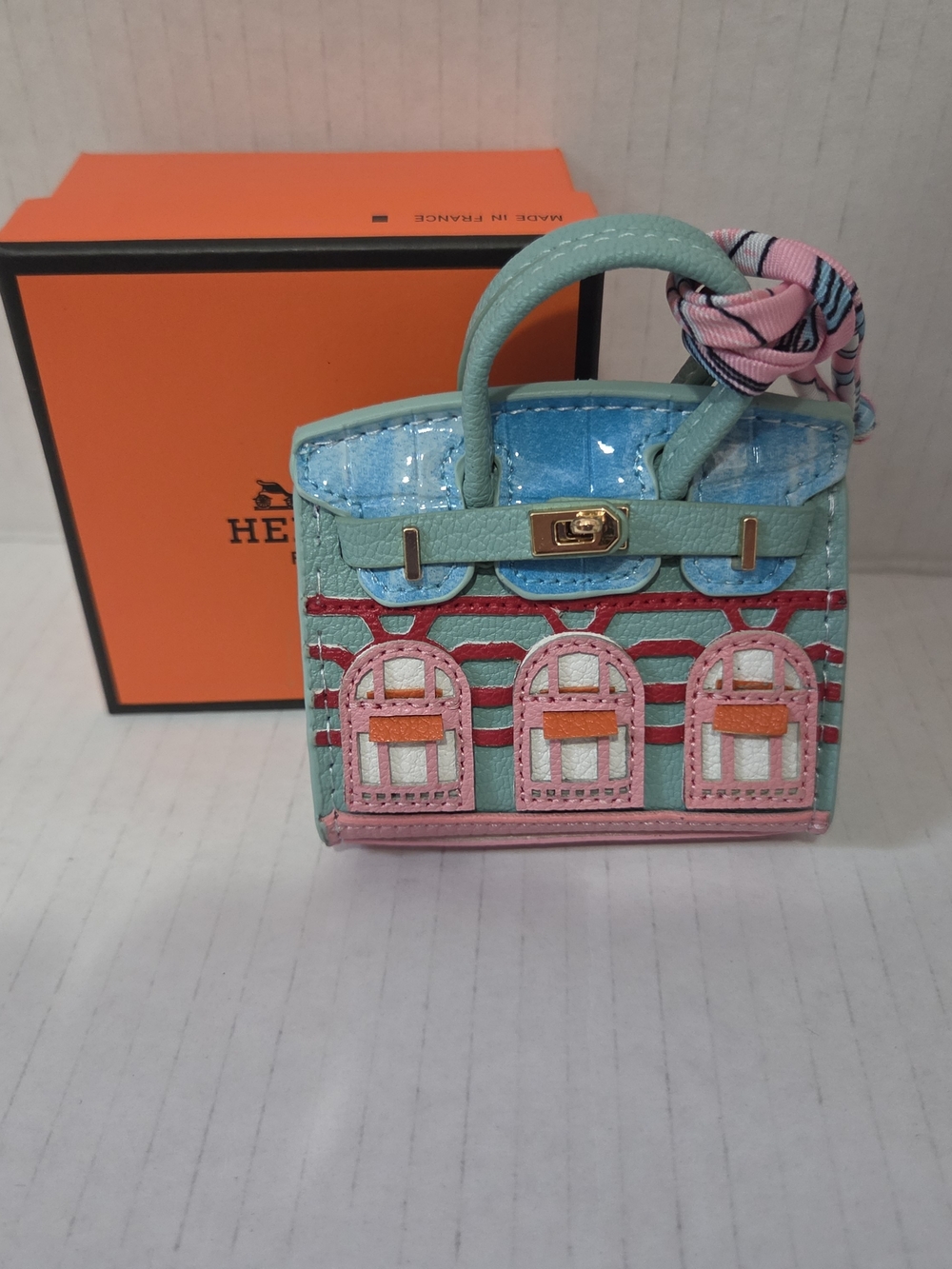 Mint & Pink Mini Tote Bag Charm